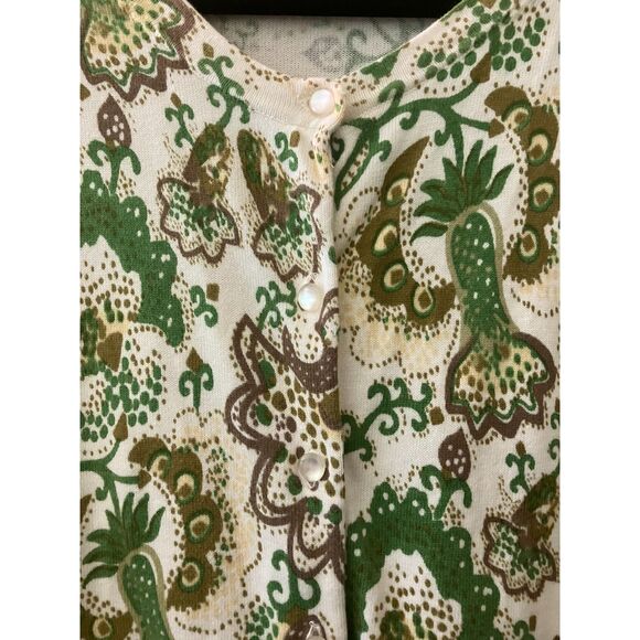 Architect paisley design cropped sleeve grandmacore cardigan sweater - Picture 3 of 8